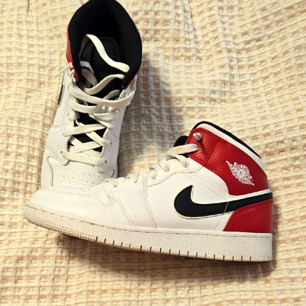 Nike Air Jordans Youth 7 Red, Black, and White